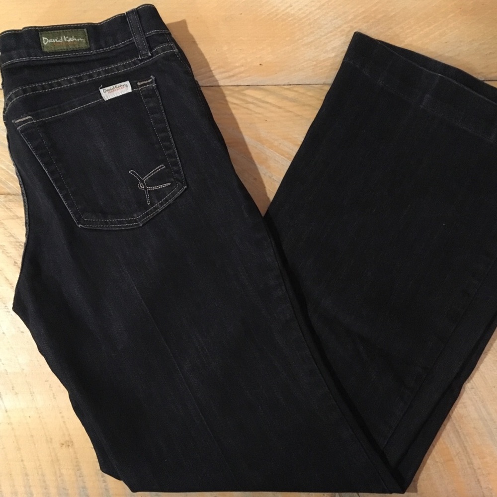 David Kahn 25 petite wide leg/flare black jeans